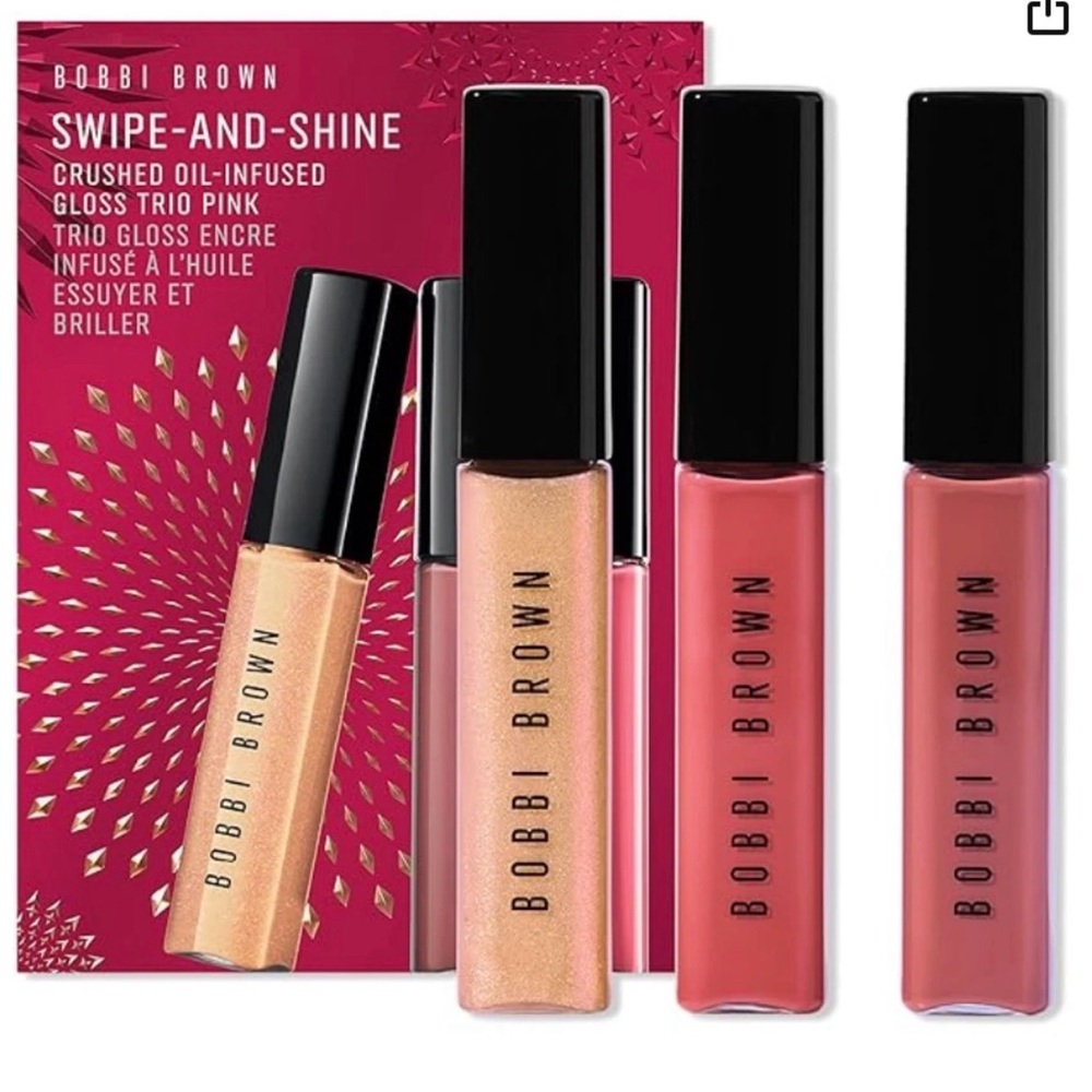 Bobbi Brown Crushed Oil-Infused Hydrating Lip Gloss Trio Set, Pink